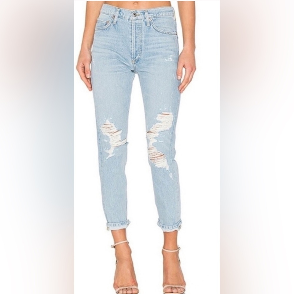 Agolde 25 Jeans Jamie High Rise Classic in Evermore Wash